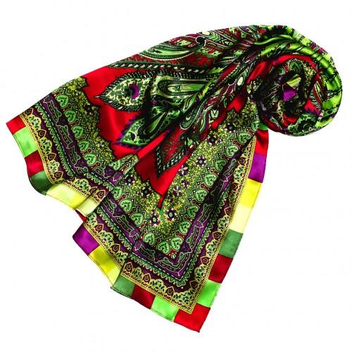 Lorenzo Cana Scarf For Men Green Red Purple Silk Floral LORENZO CANA