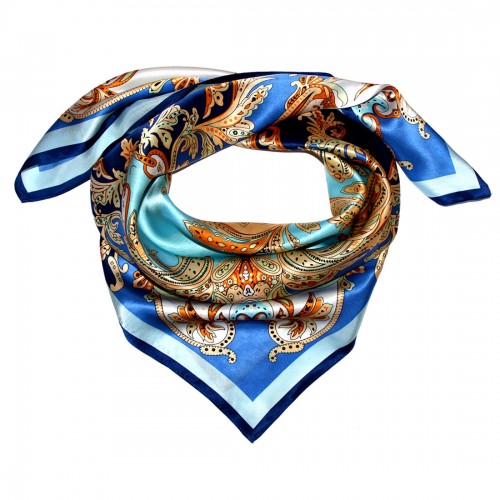 lorenzo cana Scarf for Women blue gold orange silk Floral LORENZO CANA lorenzo cana Scarf for Women blue gold orange silk Floral LORENZO CANA