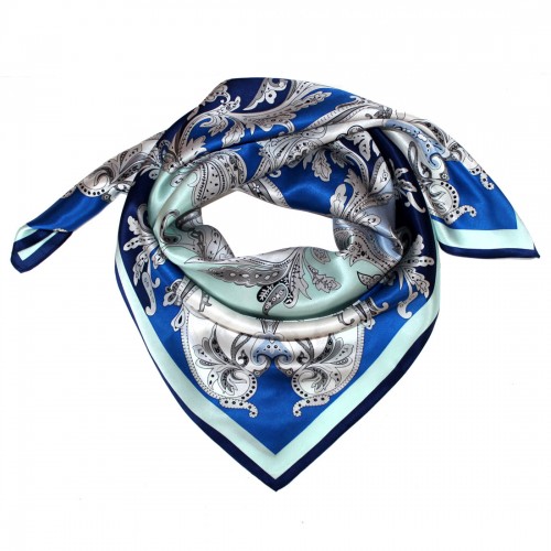 lorenzo cana Scarf for women blue silver aqua silk floral LORENZO CANA lorenzo cana Scarf for women blue silver aqua silk floral LORENZO CANA