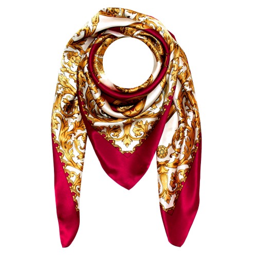 lorenzo cana Scarf for women gold white berry silk floral LORENZO CANA