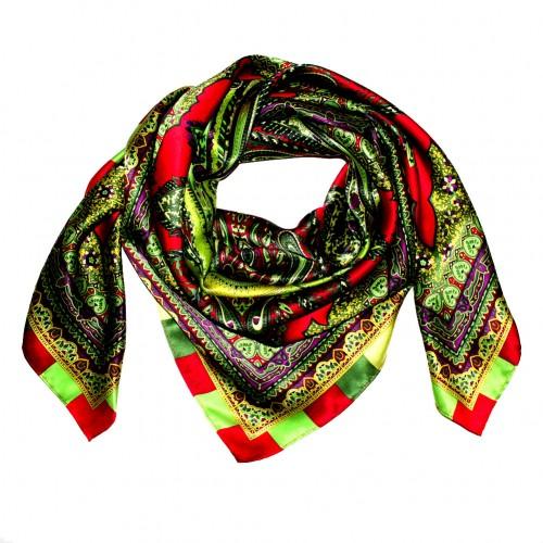 Lorenzo Cana Scarf For Women Green Red Purple Silk Floral LORENZO CANA