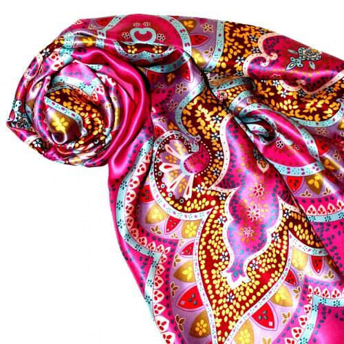 Lorenzo Cana Scarf For Women Pink Brown Red Silk Floral LORENZO CANA
