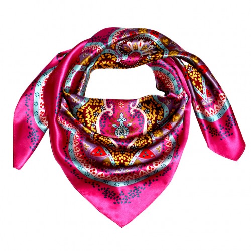 lorenzo cana Scarf for Women pink brown red silk floral LORENZO CANA lorenzo cana Scarf for Women pink brown red silk floral LORENZO CANA