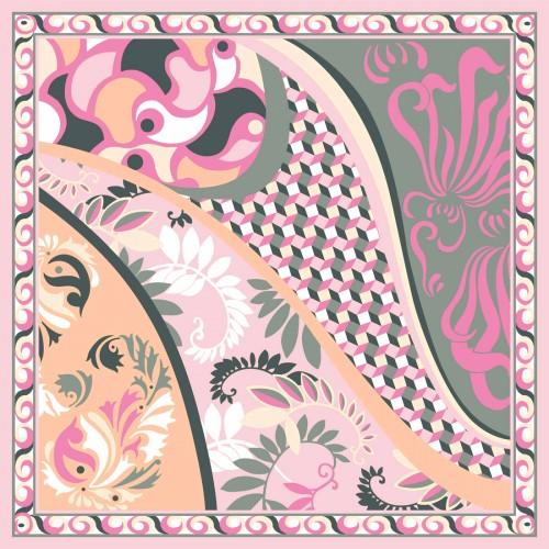 Lorenzo Cana Scarf For Women Pink Grey Apricot Silk Floral LORENZO CANA