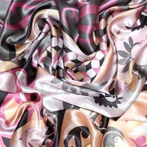 Lorenzo Cana Scarf For Women Pink Grey Apricot Silk Floral LORENZO CANA