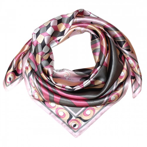 lorenzo cana Scarf for Women pink grey apricot silk floral LORENZO CANA lorenzo cana Scarf for Women pink grey apricot silk floral LORENZO CANA