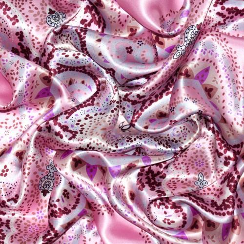 Lorenzo Cana Scarf For Women Pink Light Grey Purple Silk Floral LORENZO CANA