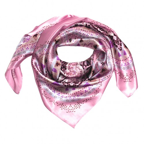 lorenzo cana Scarf for Women pink light grey purple silk floral LORENZO CANA