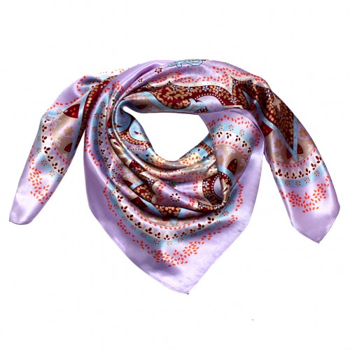 lorenzo cana Scarf for Women purple purple light blue brown silk floral LORENZO CANA