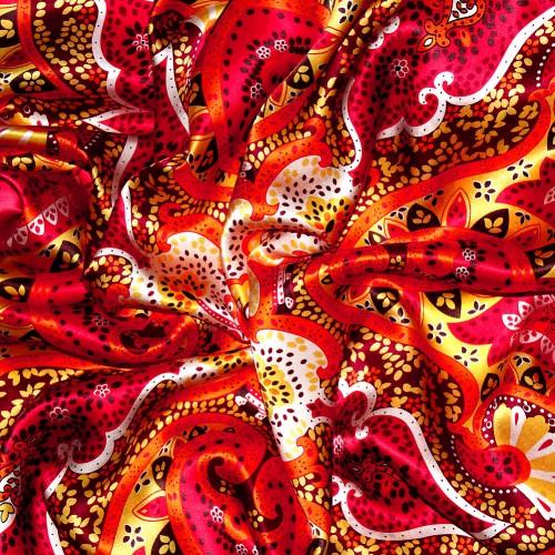 Lorenzo Cana Scarf For Women Red Berry Yellow Silk Floral LORENZO CANA