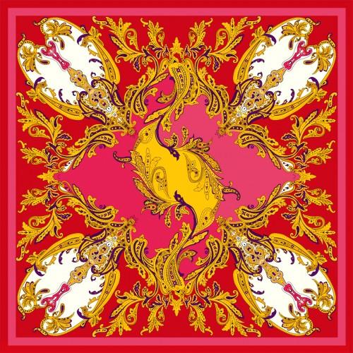 Lorenzo Cana Scarf For Women Red Pink Yellow White Silk Floral LORENZO CANA