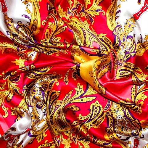 Lorenzo Cana Scarf For Women Red Pink Yellow White Silk Floral LORENZO CANA