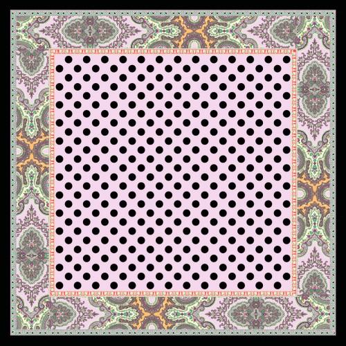 Lorenzo Cana Scarf Men 100% Silk Pink Black Taupe Orange Dots LORENZO CANA