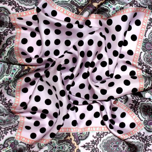 lorenzo cana Scarf Men 100% Silk pink black taupe orange dots LORENZO CANA