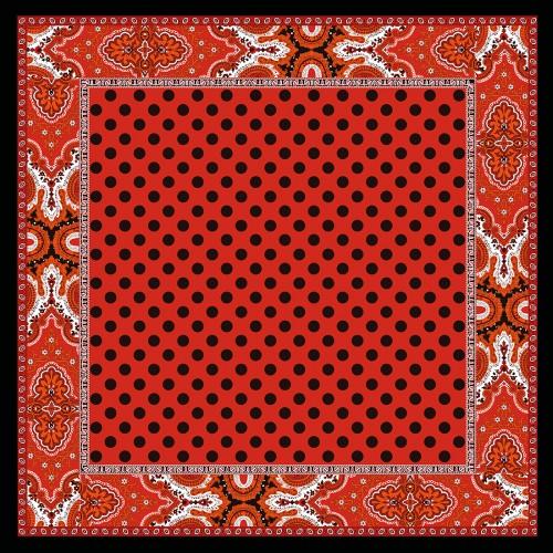 Lorenzo Cana Scarf Men 100% Silk Red Black Light Grey Dots LORENZO CANA
