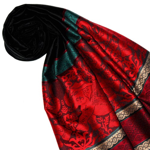 Lorenzo Cana Scarf Modal Elephant Pattern Red Black LORENZO CANA