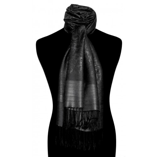 Lorenzo Cana Scarf Modal Paisley Gray Dark Blue LORENZO CANA