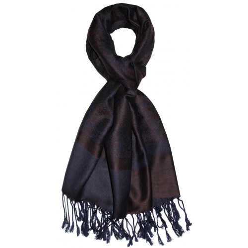 Lorenzo Cana Scarf Modal Paisley Midnight Blue Brown LORENZO CANA