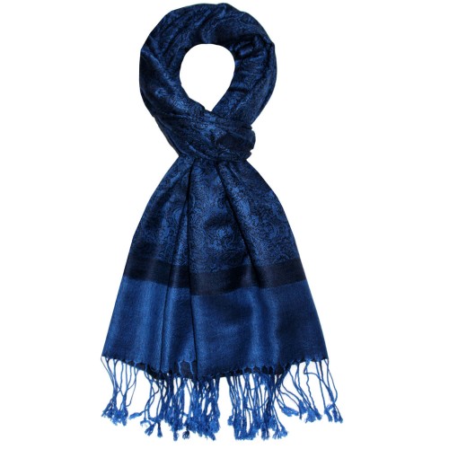 Lorenzo Cana Scarf Modal Paisley Royal Blue Black LORENZO CANA