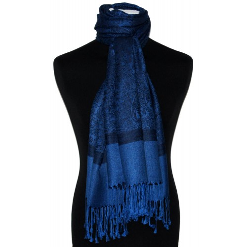 Lorenzo Cana Scarf Modal Paisley Royal Blue Black LORENZO CANA