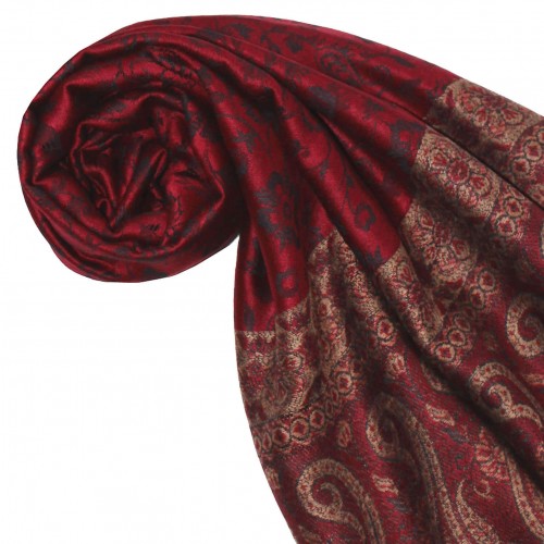 Lorenzo Cana Scarf Modal Raspberry Red Beige Black LORENZO CANA