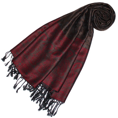 lorenzo cana Scarf Modal Raspberry Red Brown Black LORENZO CANA