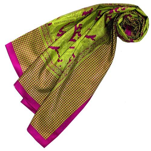 Lorenzo Cana Scarf Silk Cotton Paisley Green For Men LORENZO CANA