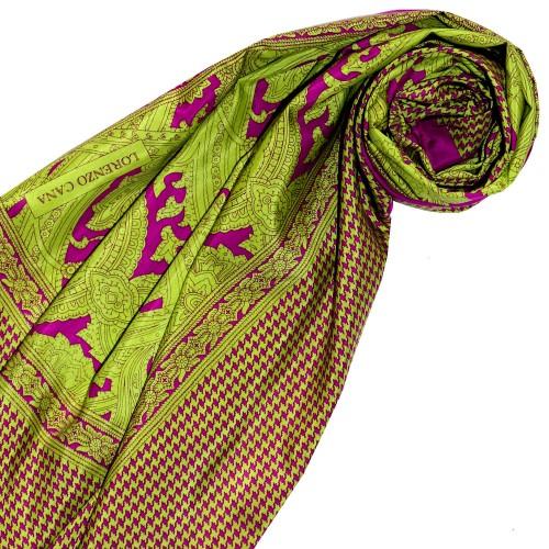 lorenzo cana Scarf Silk Cotton Paisley Green For Men LORENZO CANA