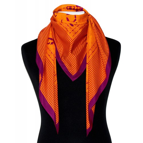 Lorenzo Cana Scarf Silk Cotton Paisley Lavender For Men LORENZO CANA