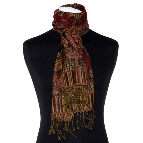 Lorenzo Cana Scarf Wool Orange Black Yellow LORENZO CANA