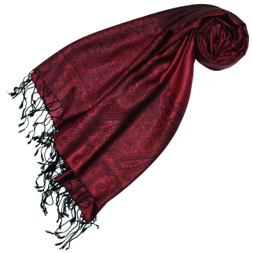 Lorenzo Cana Shawl 100% Modal Paisley Carmine For Men LORENZO CANA