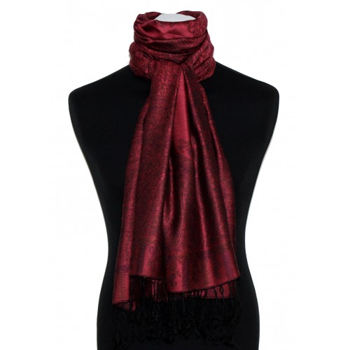 Lorenzo Cana Shawl 100% Modal Paisley Carmine For Men LORENZO CANA