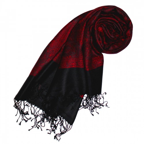 lorenzo cana Shawl Silk Wool Paisley Red Black For Men LORENZO CANA