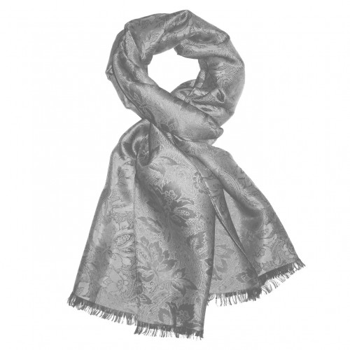 Lorenzo Cana Shawl Viscose Silk Paisley Silver For Women LORENZO CANA