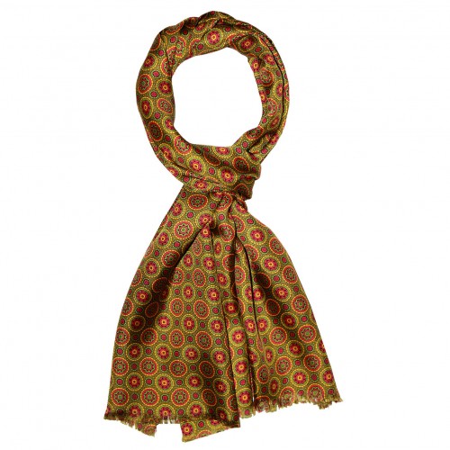 lorenzo cana Silk men scarf dotted green LORENZO CANA