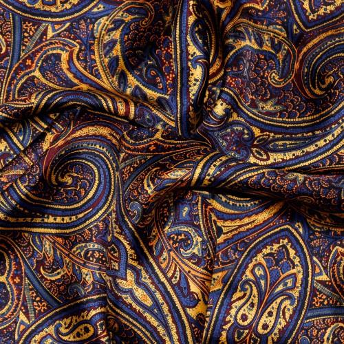 Lorenzo Cana Silk Scarf Ladies Blue Orange Gold Paisley LORENZO CANA