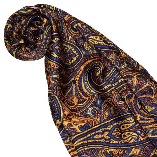 lorenzo cana Silk scarf ladies blue orange gold Paisley LORENZO CANA lorenzo cana Silk scarf ladies blue orange gold Paisley LORENZO CANA