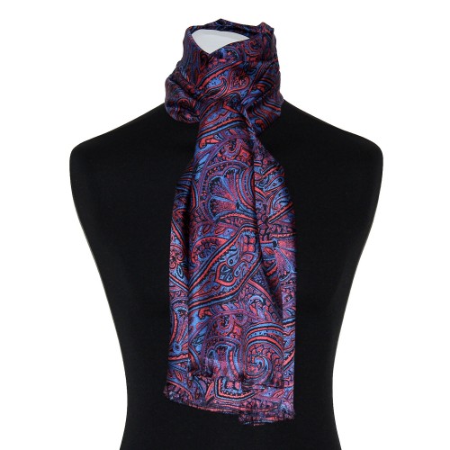 Lorenzo Cana Silk Scarf Ladies Violet Pink Light Blue Paisley LORENZO CANA