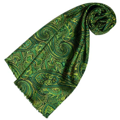 Lorenzo Cana Silk Scarf Men Green Turquoise Light Blue Paisley LORENZO CANA