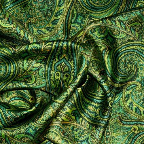 Lorenzo Cana Silk Scarf Men Green Turquoise Light Blue Paisley LORENZO CANA
