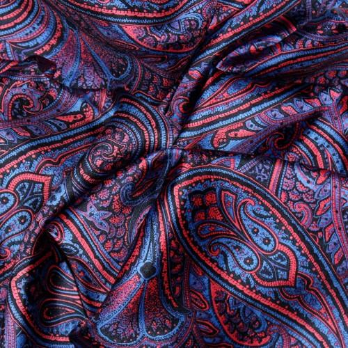 Lorenzo Cana Silk Scarf Men Purple Pink Light Blue Paisley LORENZO CANA