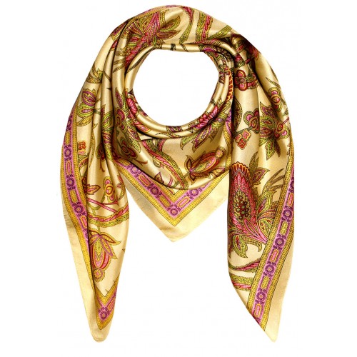 Lorenzo Cana Silk Scarf Yellow Paisely LORENZO CANA