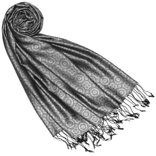 lorenzo cana Silk + Viscose Men Scarf Silver Gray LORENZO CANA