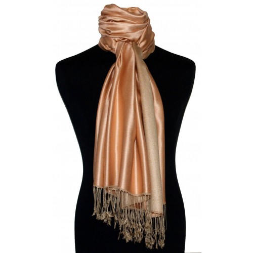 Lorenzo Cana Silk + Viscose Mens Pashmina Double Apricot Beige LORENZO CANA