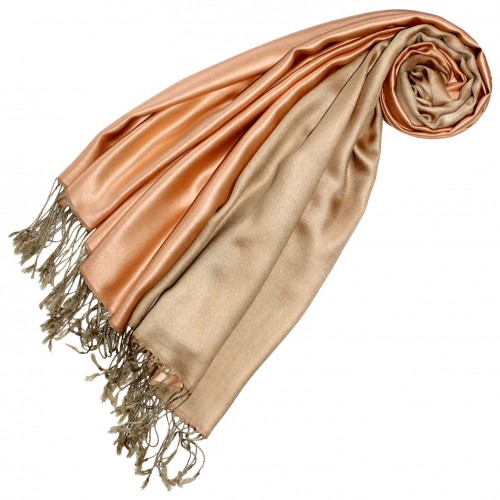 lorenzo cana Silk + Viscose Mens Pashmina Double Apricot Beige LORENZO CANA