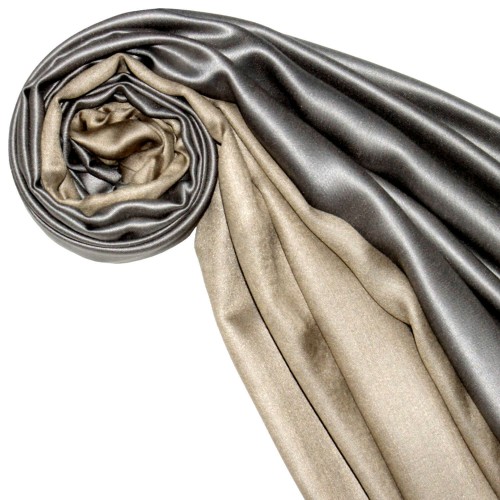 Lorenzo Cana Silk + Viscose Mens Pashmina Double Silver Beige LORENZO CANA