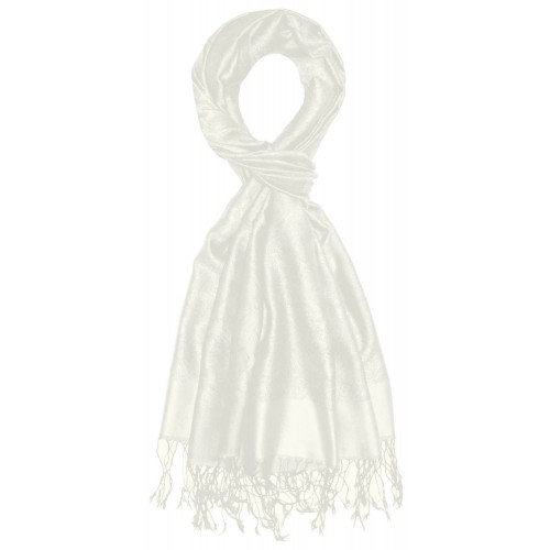Lorenzo Cana Silk + Viscose Mens Scarf Paisley Jaquard Noble White LORENZO CANA