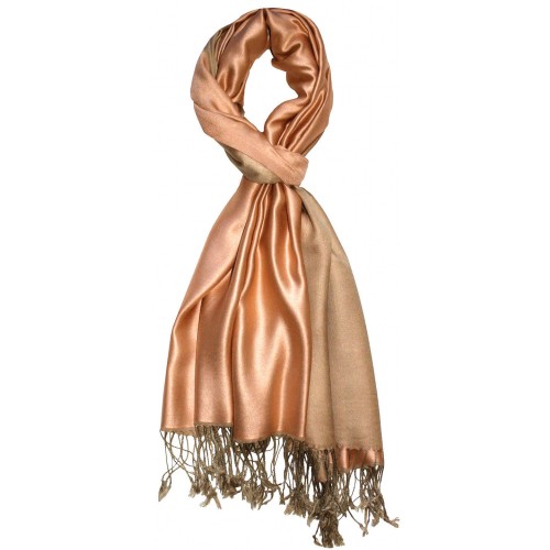 Lorenzo Cana Silk + Viscose Pashmina Double Apricot Beige LORENZO CANA