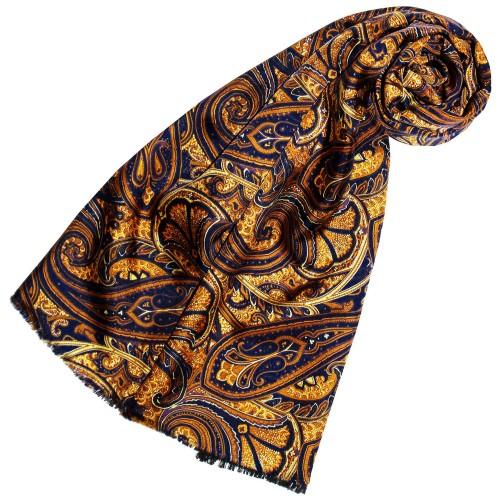 Lorenzo Cana Silk Wool Scarf Paisley Gold Purple For Men LORENZO CANA