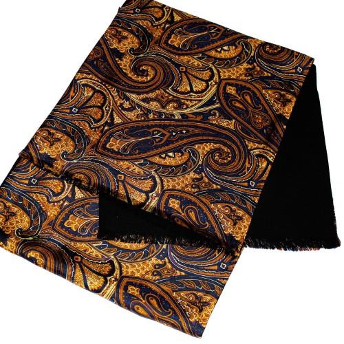 Lorenzo Cana Silk Wool Scarf Paisley Gold Purple For Women LORENZO CANA
